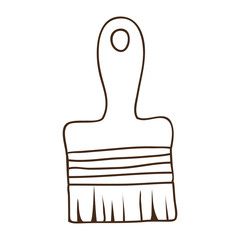 paint brush repair tool icon over white background. draw design. vector illustration