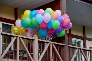 a bunch of colorful balloons for Birthday