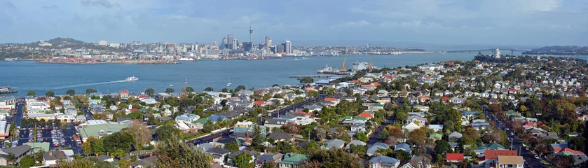 Foto op Canvas Auckland Panorama from Mount Victoria, Devonport towards City & © NigelSpiers