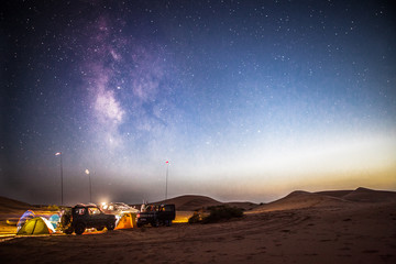 Milkyway rise in the desert at sunset © Shin