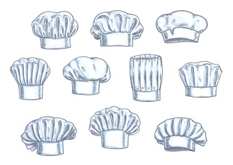 Chef toques, caps and hats icons