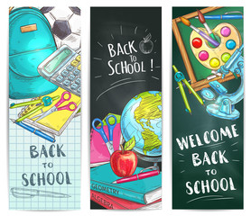 Back to school welcome banner backgrounds