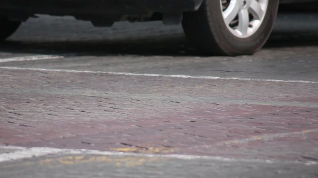 Pedestrian crossing in a city