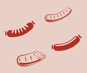 Sausage german food icon vector illustration graphic design