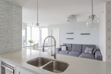 Fototapeta na wymiar Interior design of a luxury modern kitchen.