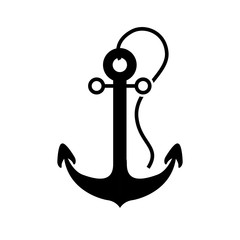anchor icon over white background. nautical symbol. vector illustration