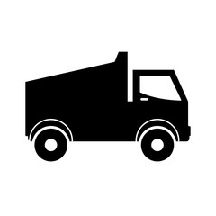 dump truck over white background. under construction machinary design. vector illustration