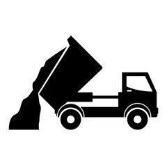 dump truck over white background. under construction machinary design. vector illustration © Grgroup