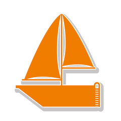 sailboat  icon over white background. transportation vehicle design. vector illustration