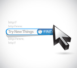 try new things search bar sign concept