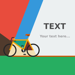 Flat Bike Background | Editable colorful bicycle vector illustration in flat style for text background