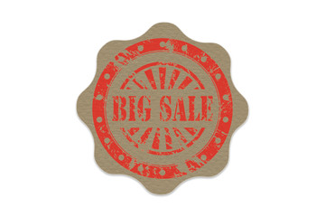 big sale stamp on paper