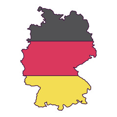 Obraz premium Map and cartography icon. Germany europe and landmark theme. Colorful design. Vector illustration