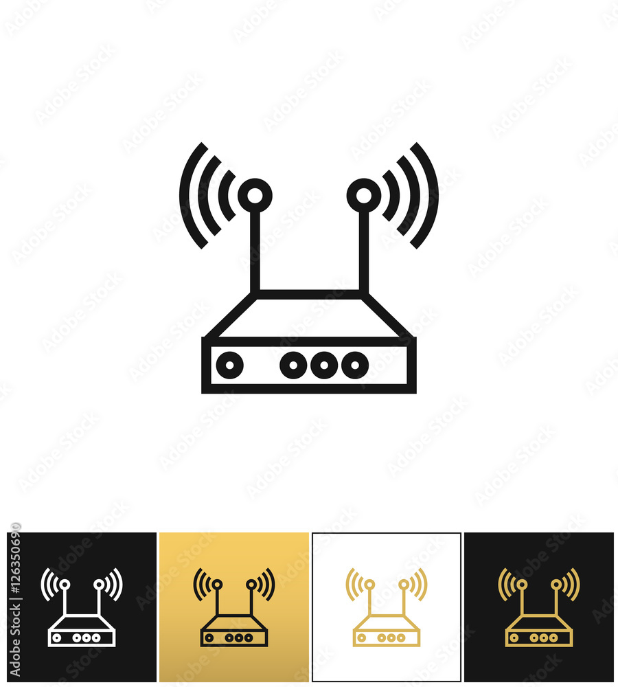 Poster internet network wireless router vector icon