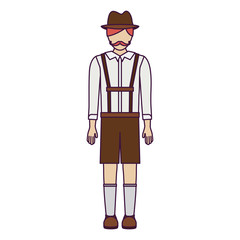 Man with traditional cloth icon. Oktoberfest germany culture festival and celebration theme. Isolated design. Vector illustration