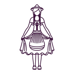 Girl with traditional cloth icon. Oktoberfest germany culture festival and celebration theme. Isolated design. Vector illustration