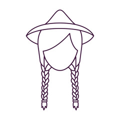 woman cartoon with hat icon. Avatar people person and human theme. Isolated design. Vector illustration