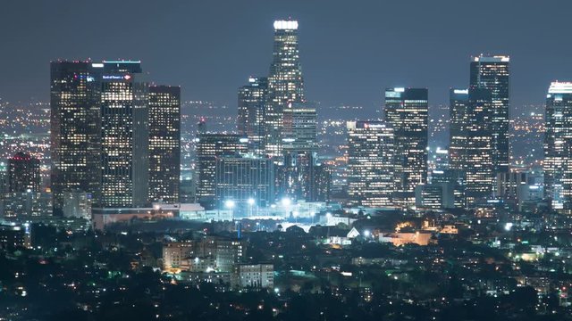 Los Angeles Skyscrapers 37 Time Lapse Night