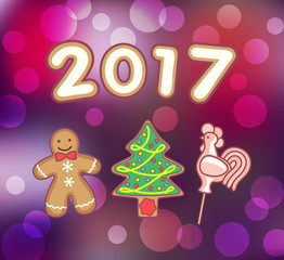 Gingerbread man, Christmas tree and Rooster Lollipop.