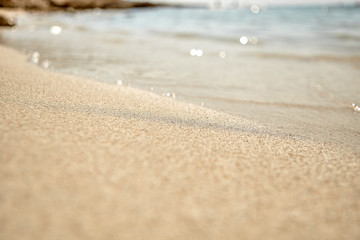 Fototapeta na wymiar White sea beach Sand or Desert for background and texture