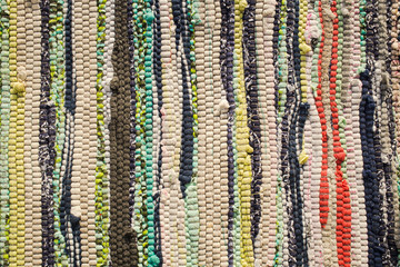 Scraps of striped fabric as the background