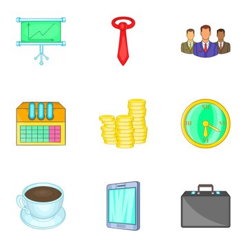 Firm icons set. Cartoon illustration of 9 firm vector icons for web