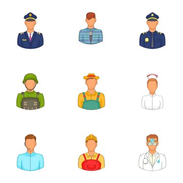 Specialty icons set. Cartoon illustration of 9 specialty vector icons for web