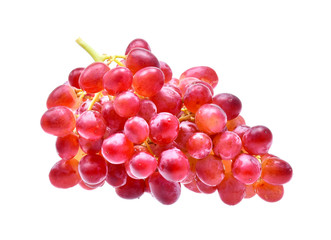 red grapes isolated on white background