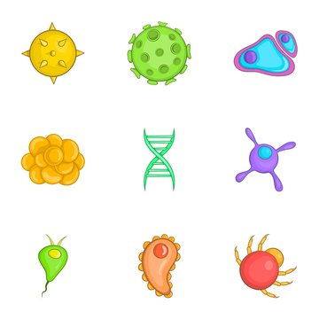 Disease icons set. Cartoon illustration of 9 disease vector icons for web