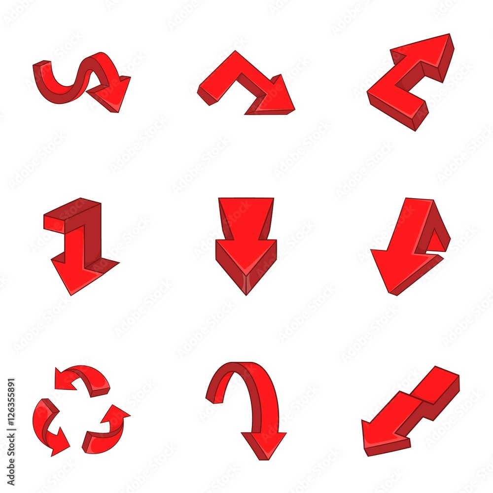 Poster index icons set. cartoon illustration of 9 index vector icons for web