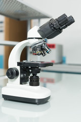 Fototapeta na wymiar Medical equipment. microscope. Background
