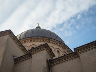 Fototapeta na wymiar The dome of the cathedral closeup.