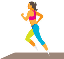 Fototapeta na wymiar young woman makes jogging