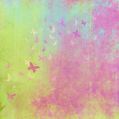 Fototapeta premium grunge colorful background with butterflies