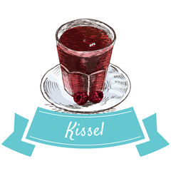 Kissel colorful illustration.