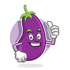 Thumb up eggplant mascot, eggplant character, eggplant cartoon