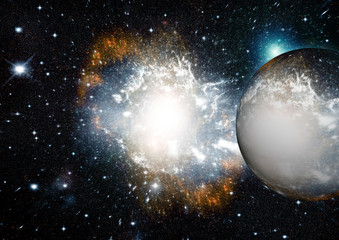Naklejka premium Stars, dust and gas nebula in a far galaxy