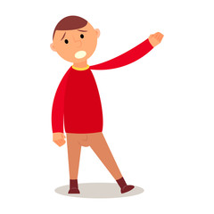 Student Kid isolated on white background in cartoon style