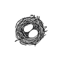 Hand drawn nest illustration