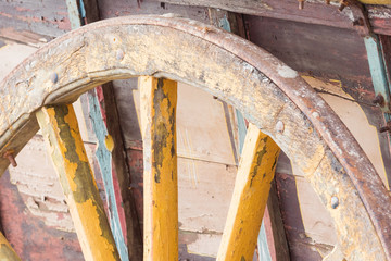Old carriage wheel