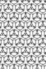 Hand-drawn abstract black and white seamless pattern.