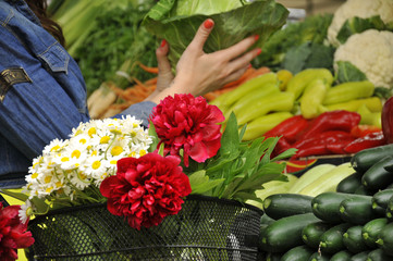 Female hands holding vegetables