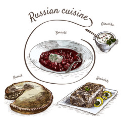Menu of Russia colorful illustration. © messer16