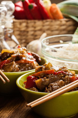 Chinese sticky pork sirloin roasted with a sweet and savory sauc