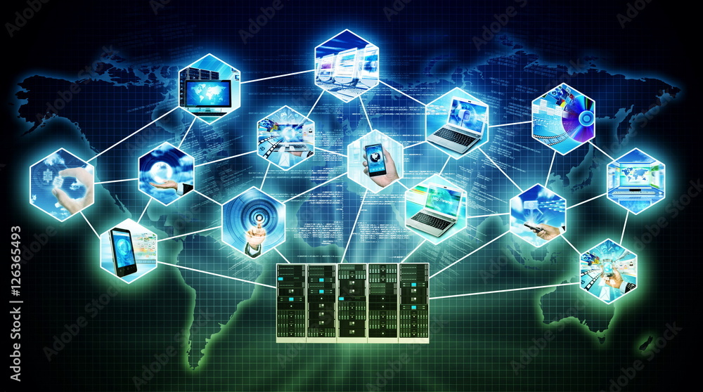 Canvas Prints internet server technology concept