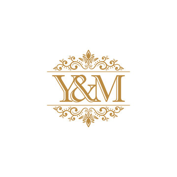 Y&M Initial logo. Ornament gold