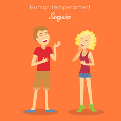 Sanguine Temperament Type People. Vector