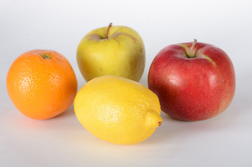 Apples, lemon and orange