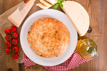 Cheese focaccia bread.