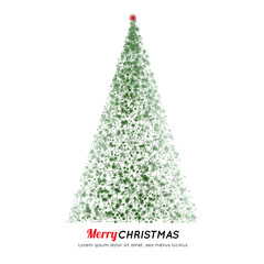 Christmas tree made of network structures on white background